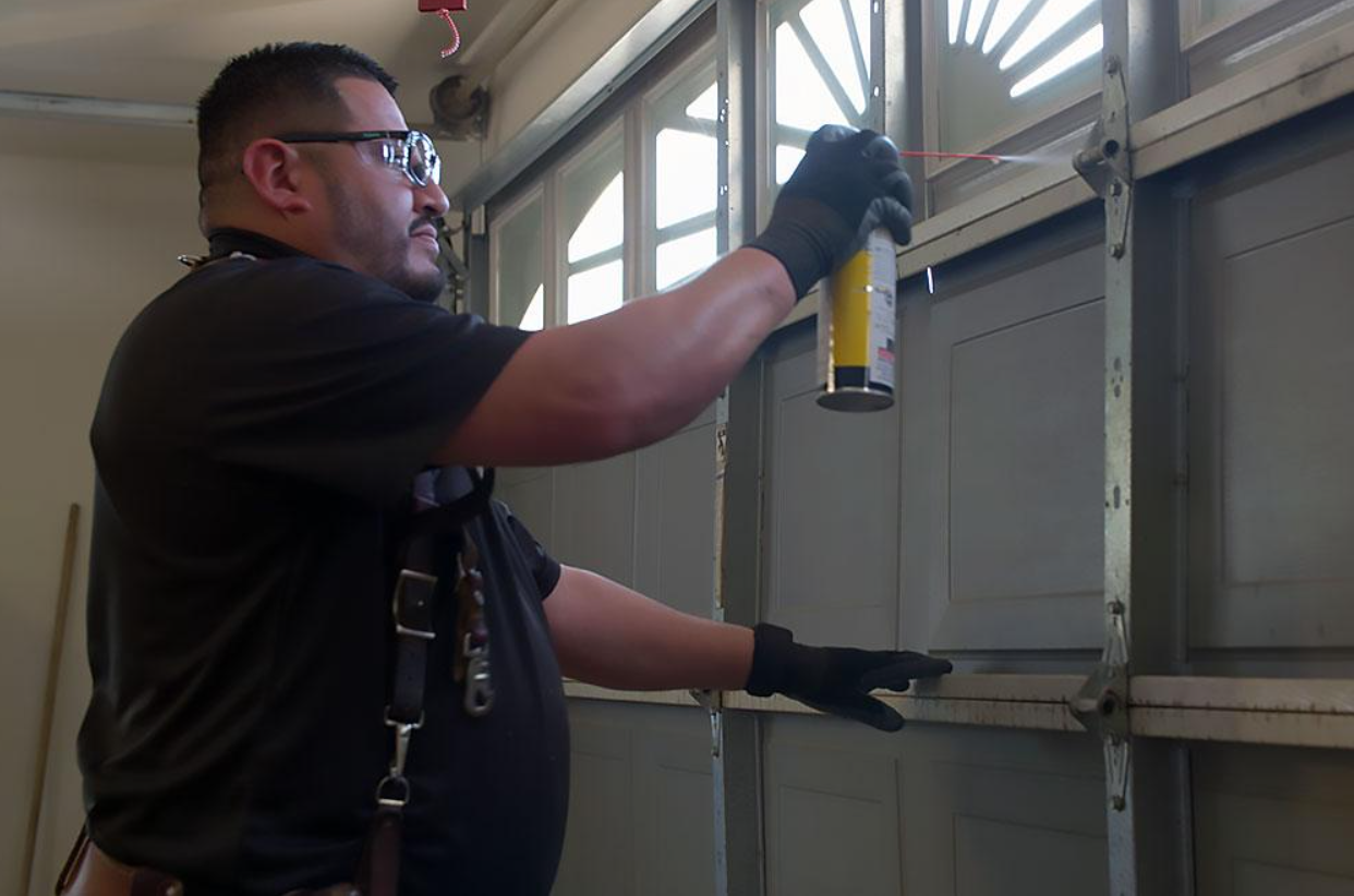 noisy garage door fix.